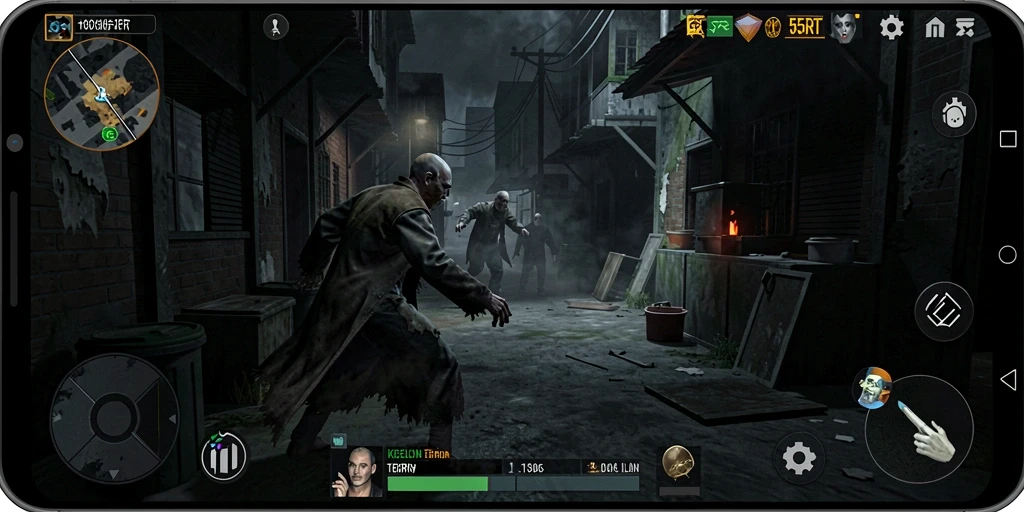 Tangkapan layar gameplay 55RT menampilkan suasana Horror yang mencekam.