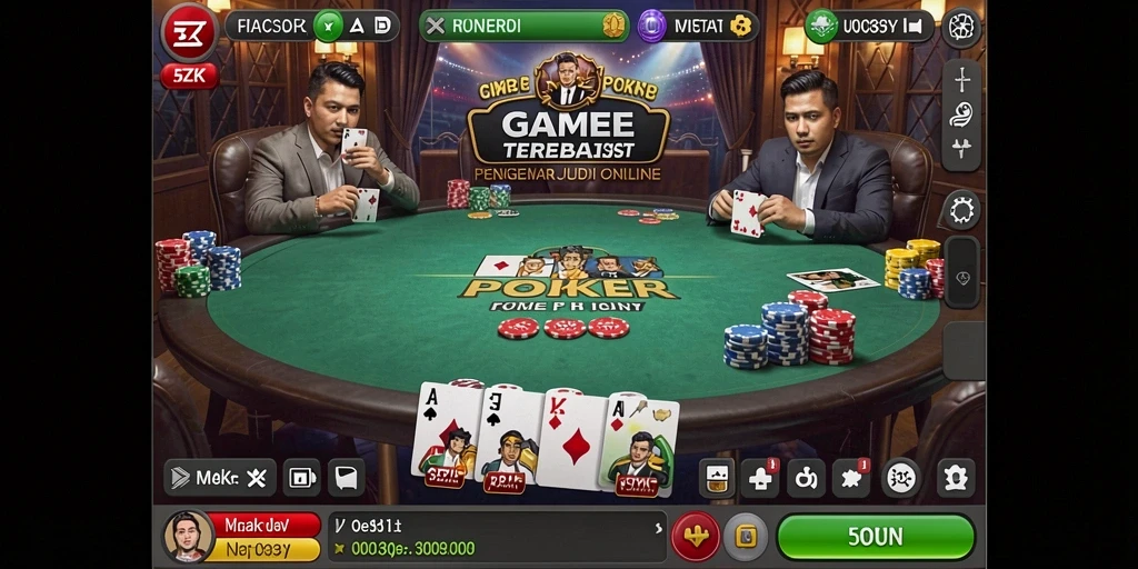 Tampilan menarik dan gameplay seru dari 5ZK di meja Poker.