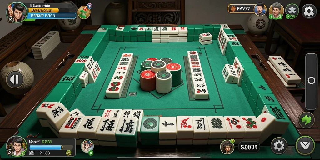 Tampilan gameplay Mahjong di FAV77 yang seru dan menantang.