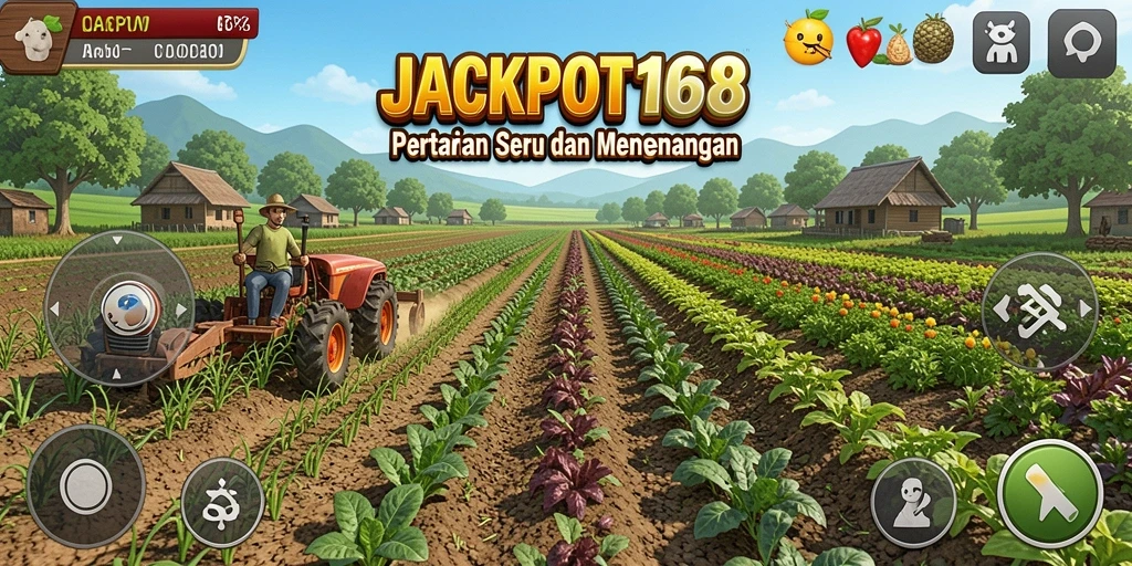 Screenshot JACKPOT168 menampilkan aksi pertanian yang seru dan menyenangkan.