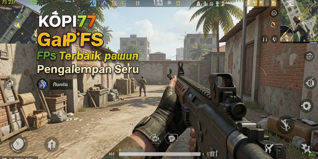 Screenshot KOPI77 memperlihatkan aksi tembak-menembak yang intens dalam gameplay.