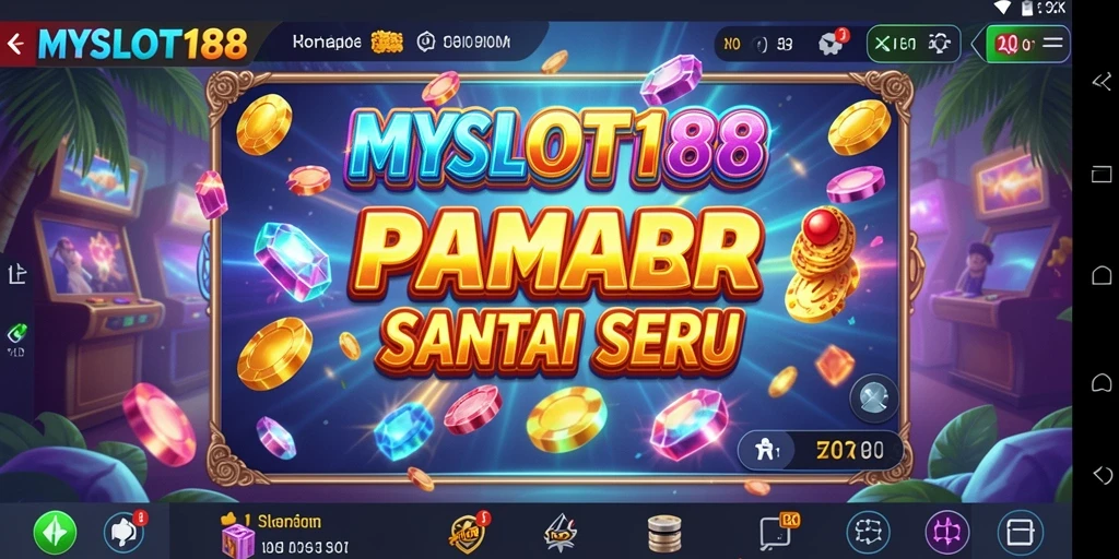 Screenshot gameplay MYSLOT188 menampilkan mesin slot yang berwarna-warni dan menarik.