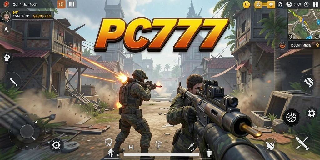 Screenshot ini menampilkan aksi seru dalam gameplay TPS PC777.