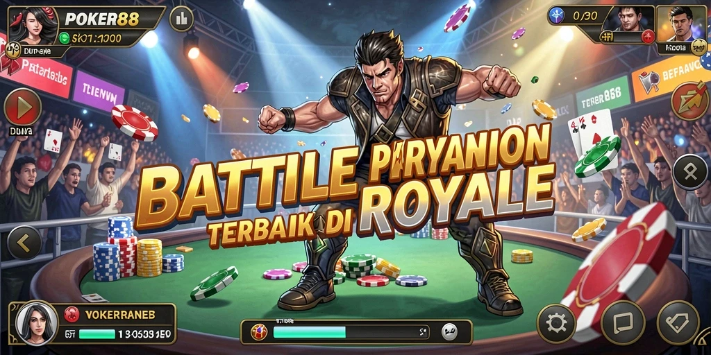 Tampilan gameplay seru POKER88 dalam aksi Battle Royale.