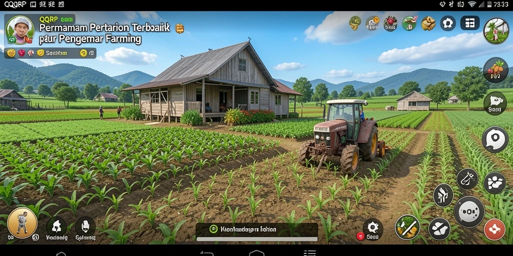 Tampilan gameplay QQRP yang menarik dengan aktivitas pertanian seru.