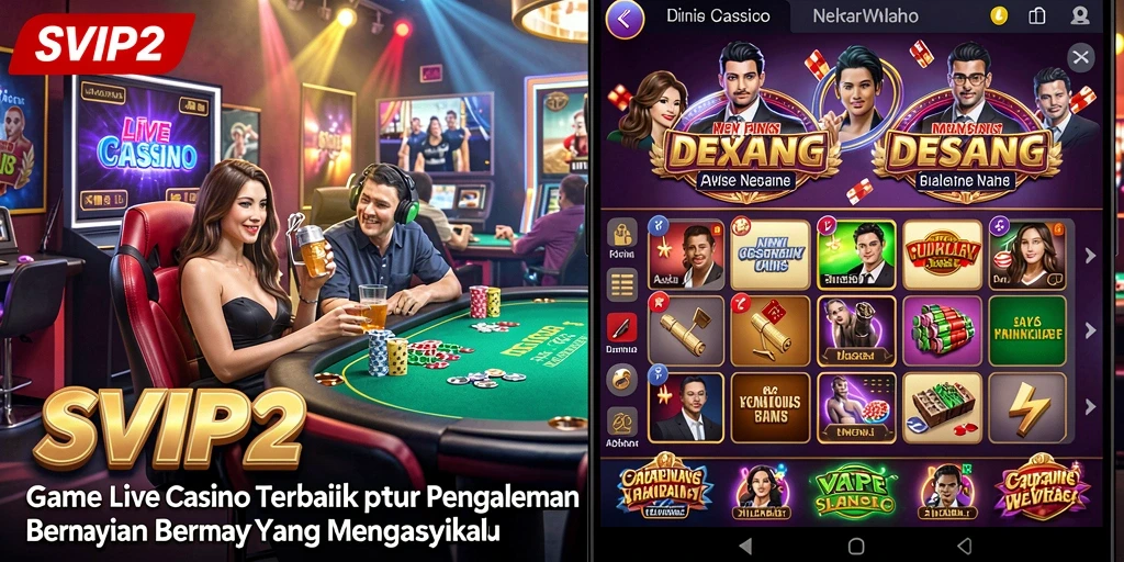 Tampilan gameplay Live Casino yang menegangkan dan interaktif di SVIP2.